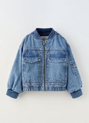 Джинсовая куртка zara для девочки 9/10 лет, джинсова куртка бомбер zara на дівчинку джинсовка zara з підкладкою.