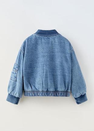Джинсова куртка бомбер zara на дівчинку джинсовка zara з підкладкою. 2