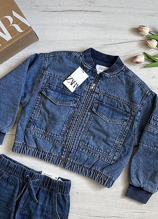 Джинсова куртка бомбер zara на дівчинку джинсовка zara з підкладкою. 6