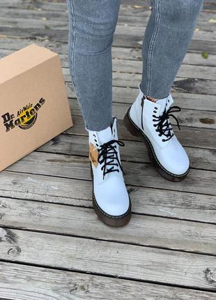 Ботинки dr. martens white & black черевики4 фото