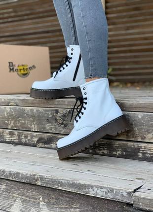 Ботинки dr. martens white & black черевики8 фото