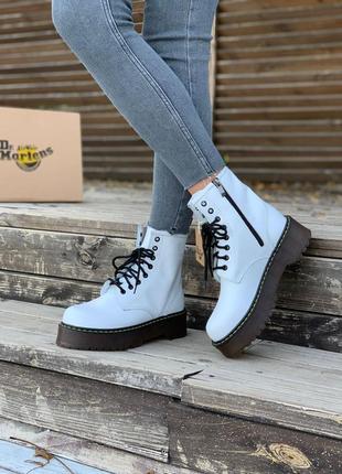 Ботинки dr. martens white & black черевики10 фото