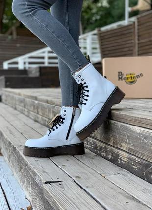 Ботинки dr. martens white & black черевики2 фото