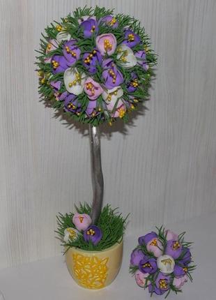 Продано квітковий топіарій *букетик*. інтер'єрне дерево. подарунок1 фото