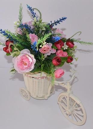 Цветочная композиция "цветочный велосипед"6 фото