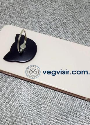 Кішка, що має тримач для телефона, у формі кішки чорний колір постіє на палець popsocket