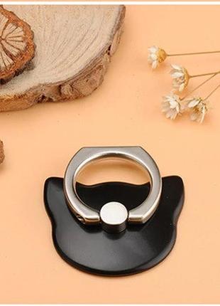 Кішка, що має тримач для телефона, у формі кішки чорний колір постіє на палець popsocket