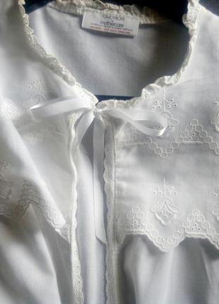 Легкая белая блуза с вышивкой2 фото