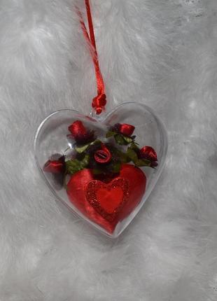 Підвіска-серце "трояндочки в сердечку" подарунок3 фото