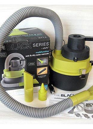 Автомобильный мощный пылесос для сухой и влажной уборки the blac series, 3 насадки gw
