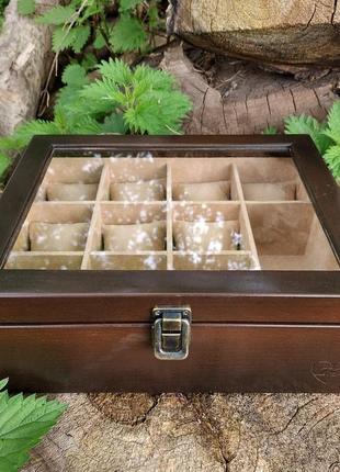 Скринька для годинників та окулярів tm wooden organizer вільха - колір "венге"