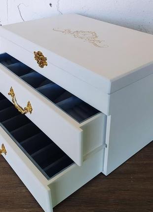 Комод для украшений tm wooden organizer "classic white & sky blue" белый ds0054 фото