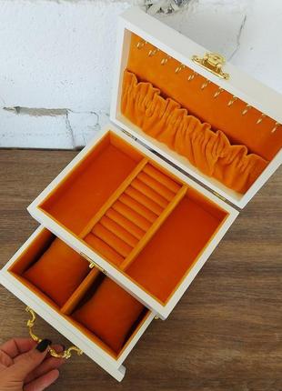 Шкатулка для украшений tm wooden organizer "modular orange" белый jb0164 фото
