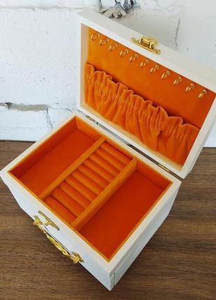 Шкатулка для украшений tm wooden organizer "modular orange" белый jb0165 фото