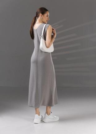 2742 удлиненное платье свободного кроя из натуральной пряжи с включением хлопка и вискозы. пластичное пе5 фото