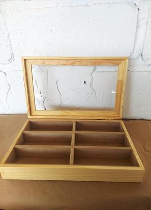 Шкатулка wooden organizer beige под очки