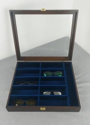 Органайзер velvet blue для очков, тм wooden organizer