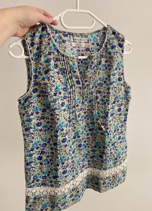 Льняная блуза с кружевом3 фото
