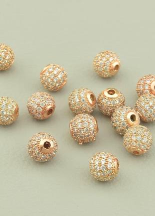 Вставка фіаніт 6х6мм.(позолота 18к (рожева))