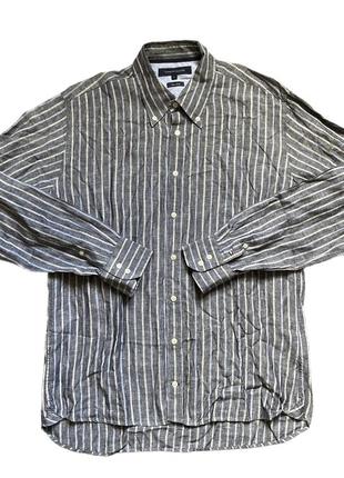 Базовая классическая льняная рубашка tommy hilfiger