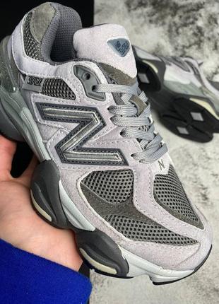 Женские замшевые, серые с белым, стильные кроссовки new balance 9060. 36-40 гг. 0867 ал демисезонные