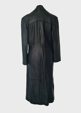 Крутой стильный классный красивый винтажный кожаный плащ тренч ретро винтаж натуральная кожа5 фото