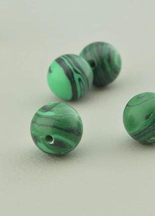 Кабошон малахит 10 мм.