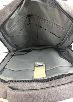 Рюкзак протиударний для ноутбука hp 15,6" с usb, сірий колір ( код: ibn010s2 )9 фото