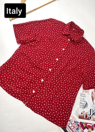 Сорочка жіноча з короткими рукавами червоного кольору від бренду italy 44