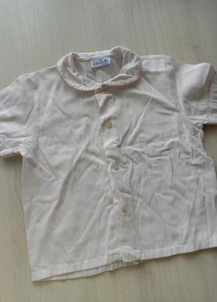 Блуза молочного кольору на 18 місяців1 фото