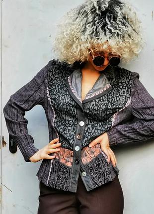 Сорочка стрейч комбінована в стилі elisa cavaletti witteveen bottega в стилі бохо