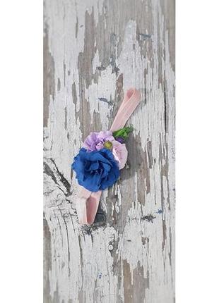 Детская повязка с цветком на голову ручной работы.2 фото