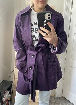 Класний плащ тренд классика 12-14 uk баклажан