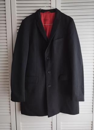 Удлиненный пальто пиджак черного цвета hugo boss