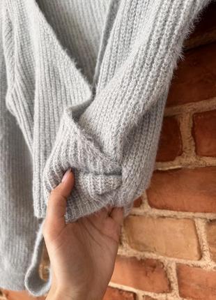 Голубой укороченный свитер нежный теплый мягкий на завязках shein s 367 фото