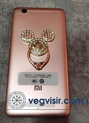 Попсокет тримач для телефону в виді міккі мауса металевий кристали на палець popsocket