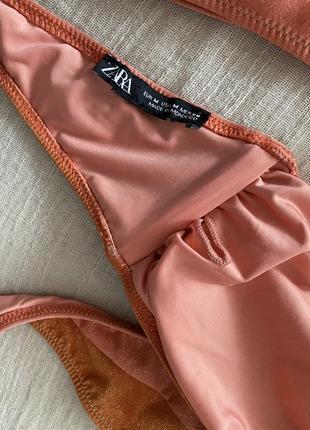 Zara шикарный раздельный блестящий купальник3 фото