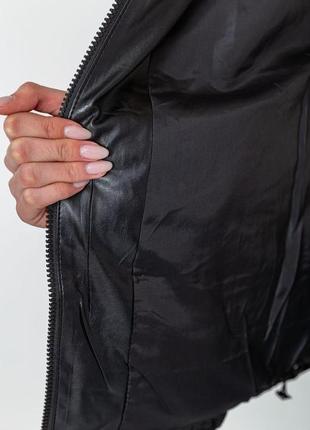 Куртка женская демисезонная экокожа, цвет черный, 243r2016 фото