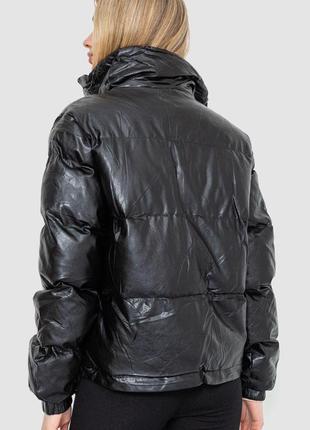 Куртка женская демисезонная экокожа, цвет черный, 243r2014 фото