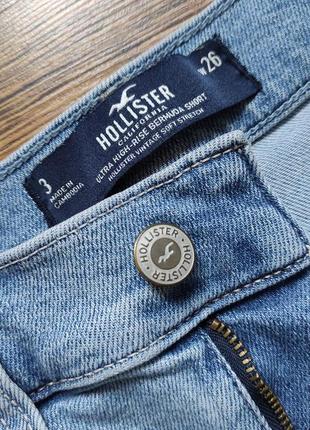 Hollister джинсові шорти подовжені, висока посадка бермуди літні,  довгі шорти8 фото