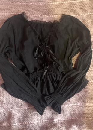 Готична блуза жіноча чорна goth/vintage/romantic goth/victorian goth2 фото