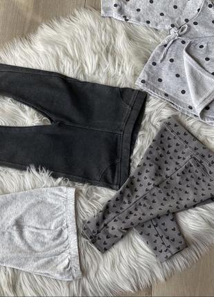 Лот набор комплект одежды лосины кофта брюки h&m р. 4-9 мес (68-74 см)3 фото