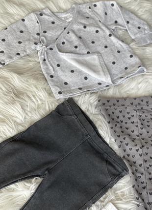 Лот набор комплект одежды лосины кофта брюки h&m р. 4-9 мес (68-74 см)6 фото