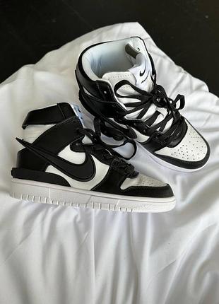 Кроссовки nike sb dunk high x ambush black / white 🔥6 фото