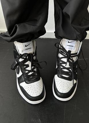 Кроссовки nike sb dunk high x ambush black / white 🔥2 фото