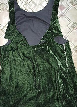 Шикарный бархатный комбез-платье-сарафан бутылочного оттенка от asos4 фото