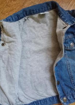 Фирменная джинсовая деми куртка джинсовка с подкладкой на рост 862 фото