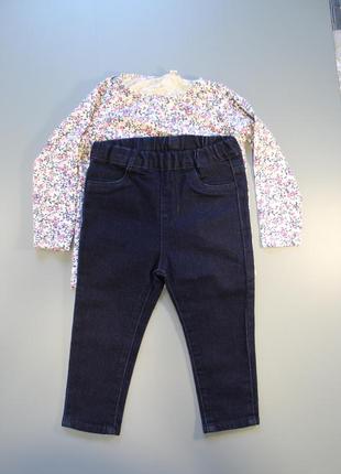 Набор из темно-синих джинсов h&amp;m и кофточки, для девочки, 80 см