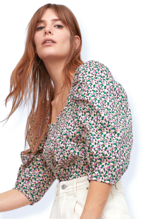 Блузка в квітковий принт h&m розмір xs