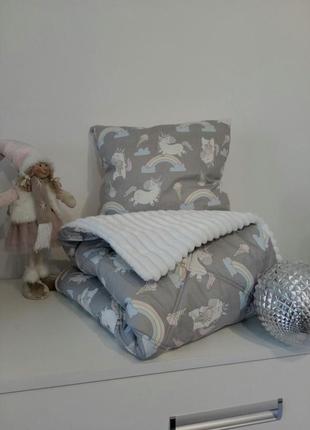Одіялко з подушкою для дівчинки.набір дитячого текстилю.2 фото